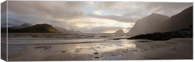 Haukland and vic beach Vestvagoya Lofoten Islands Canvas Print by Sonny Ryse