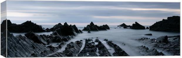 Hartland Quay North Devon south west coast path blue hour 2 Canvas Print by Sonny Ryse