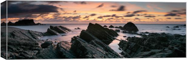 Hartland Quay North Devon south west coast path sunset Canvas Print by Sonny Ryse
