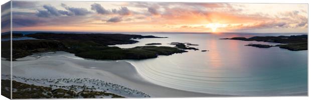 Uig Bay sunset Aerial Isle of Lewis Outer Hebrides Canvas Print by Sonny Ryse