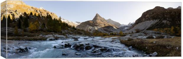 Ferpecle Glacier River Val d'Hérens valley Pennine Alps Switze Canvas Print by Sonny Ryse