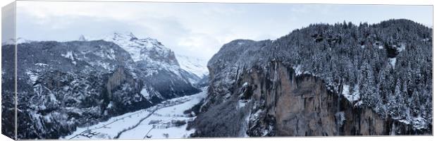 Lauterbrunnen Valley in Winter Switzerland Canvas Print by Sonny Ryse