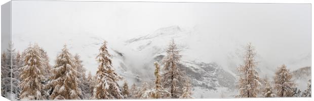 Zermatt Valais Valley Switzerland Winer Snow Canvas Print by Sonny Ryse