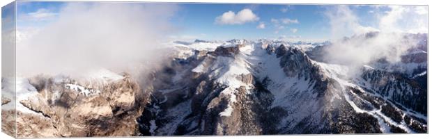 Val-Gardena-Italian Dolomites Aerial Canvas Print by Sonny Ryse