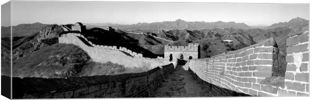 Jinshanling Great Wall of China Black and White Canvas Print by Sonny Ryse