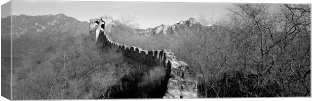 Mutianyu Great wall of China Black and white Canvas Print by Sonny Ryse