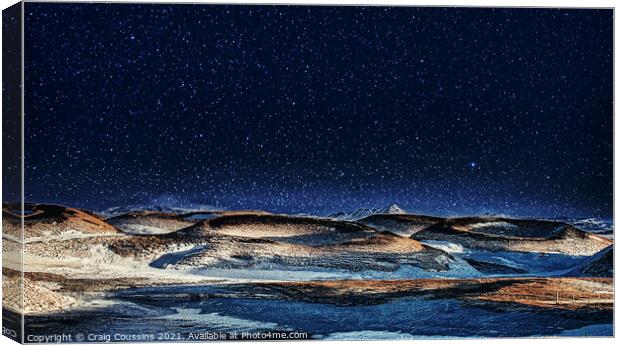 Starscape, Lake Myvatn, Iceland Canvas Print by Wall Art by Craig Cusins