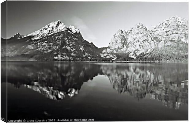 Mountain Lake Reflection Canvas Print by Wall Art by Craig Cusins