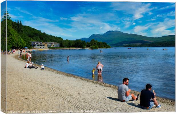 Loch Lomond Beach Canvas Print by Wall Art by Craig Cusins