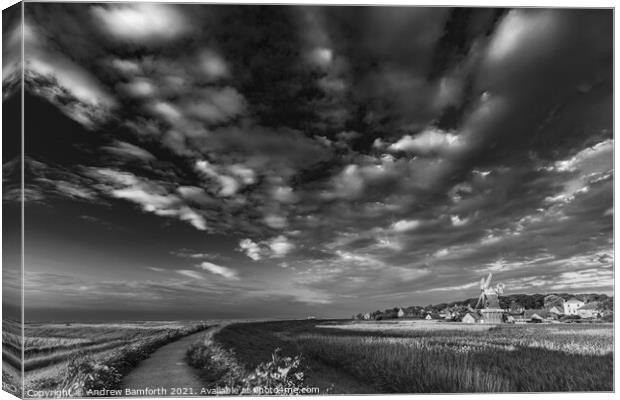 Cley In Summer Canvas Print by Andrew Bamforth