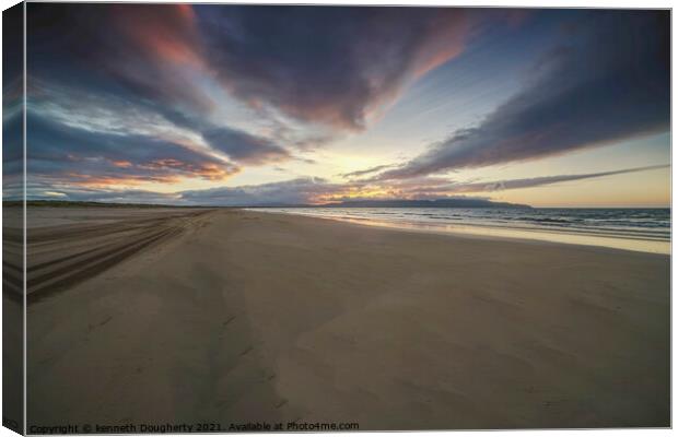 Sunset, Downhill Beach, County Derry, Northern Ire Canvas Print by kenneth Dougherty