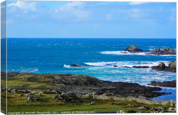 Waves at Malin head Canvas Print by kenneth Dougherty
