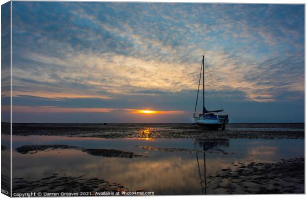 Sunset at Meols Canvas Print by Darren Greaves