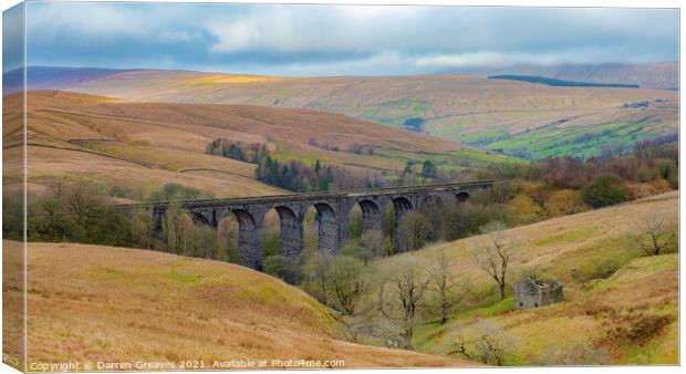 Bent Head Viaduct Yorkshire Dales Canvas Print by Darren Greaves
