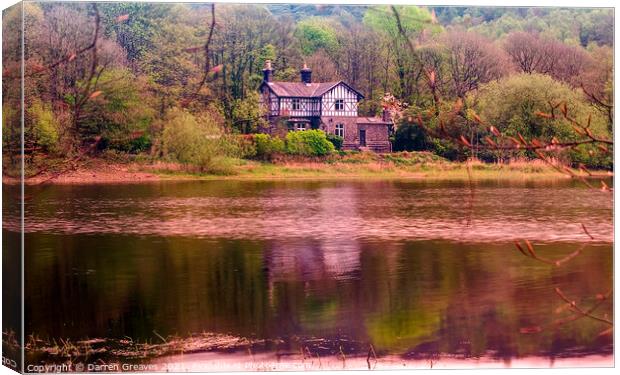 House On the Reservoir Canvas Print by Darren Greaves