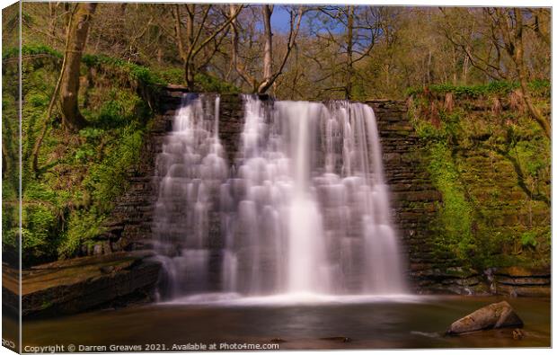 Outdoor waterfall Canvas Print by Darren Greaves