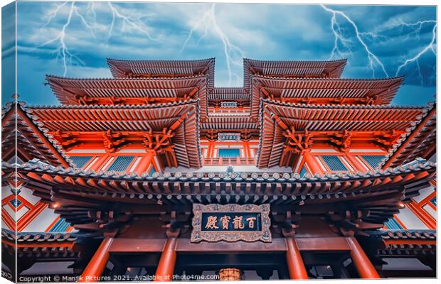 Buddha Tooth Relic Temple Canvas Print by Manjik Pictures