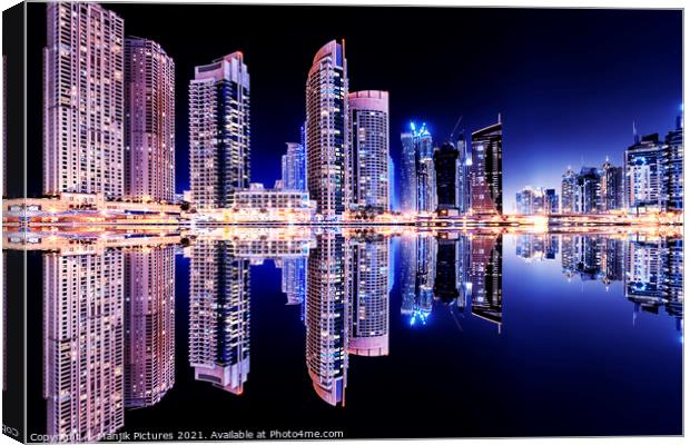 Dubai Marina Canvas Print by Manjik Pictures