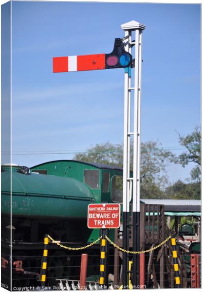 Historic Railway Signal Canvas Print by Sam Robinson