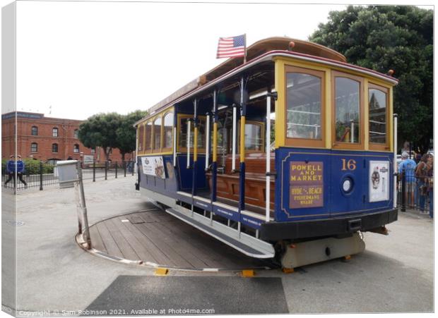 San Francisco Cable Car Canvas Print by Sam Robinson