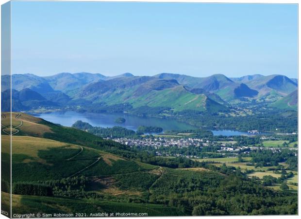 View of Keswick and Derwentwater Canvas Print by Sam Robinson
