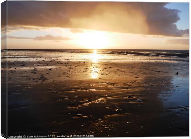 Sunset on the Sand, Hunstanton Canvas Print by Sam Robinson