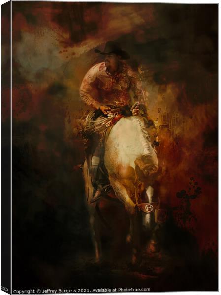 The Bronco Rider Canvas Print by Jeffrey Burgess
