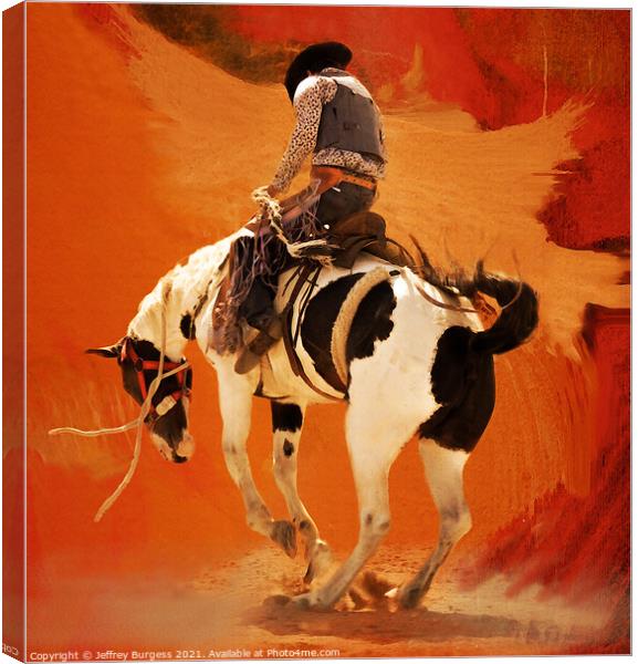 Bronco rider Canvas Print by Jeffrey Burgess