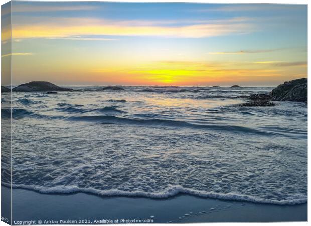 Sunset over Noordhoek Beach  Canvas Print by Adrian Paulsen
