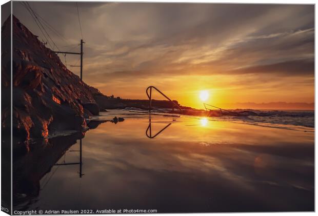 Sunrise over Dalebrook tidal pool Canvas Print by Adrian Paulsen