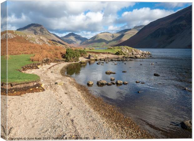 Autumn in Wastwater, Lake District Canvas Print by June Ross