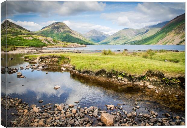 Summer at Lake Wastwater, Cumbria  Canvas Print by June Ross