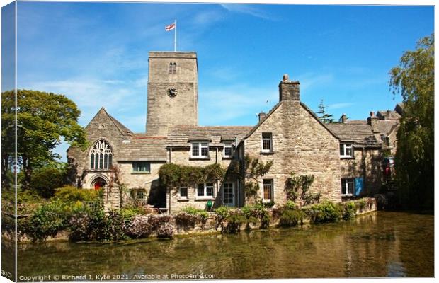 St Mary's Church, Swanage, seen from the Mill Pond Canvas Print by Richard J. Kyte