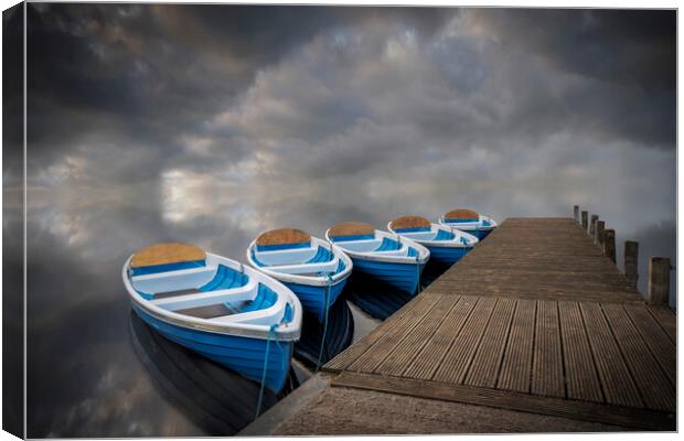 Rowing boats on calm waters Canvas Print by Alan Le Bon