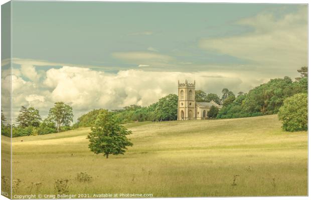 Croome Court Church Autumn sunlight Canvas Print by Craig Ballinger