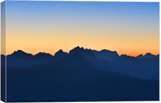 Sunrise in the Alps Canvas Print by Andreas Föll