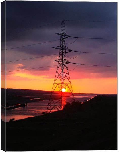 pylon sunset Canvas Print by Richard Penlington