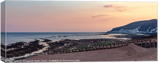 A Serene Sunset over Eastbourne Beach Canvas Print by Margaret Ryan