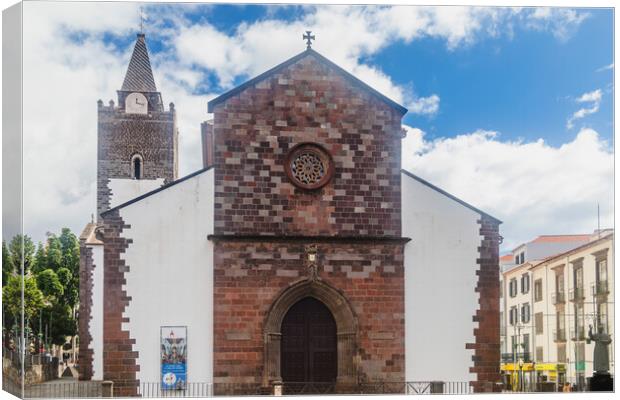 Cathedral Of Funchal Canvas Print by Margaret Ryan