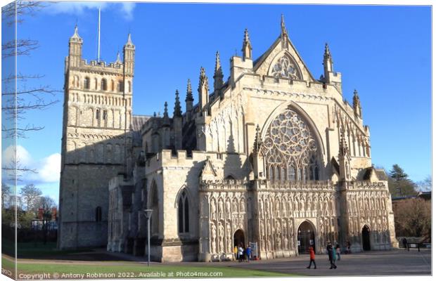 Exeter Cathedral Canvas Print by Antony Robinson