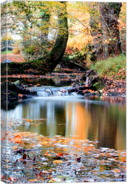 Autumn Scene on The River Canvas Print by Les Schofield
