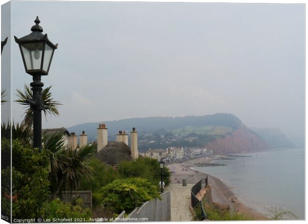 Sidmouth Canvas Print by Les Schofield