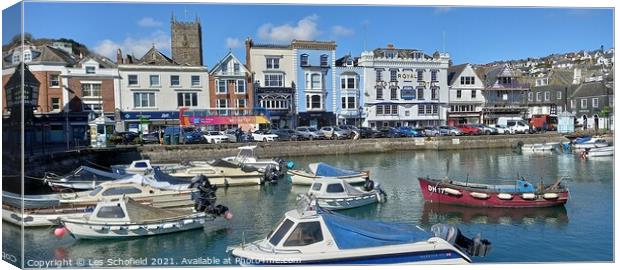 Dartmouth Harbour  Canvas Print by Les Schofield