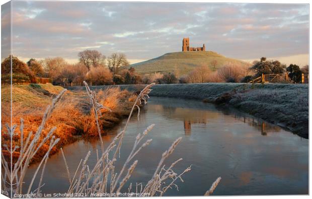 Majestic Burrow Mump Somersets Breathtaking Landsc Canvas Print by Les Schofield