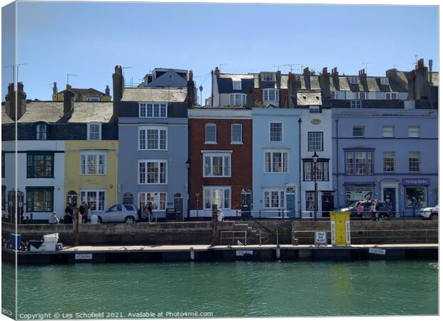 Weymouth Harbour House  Canvas Print by Les Schofield