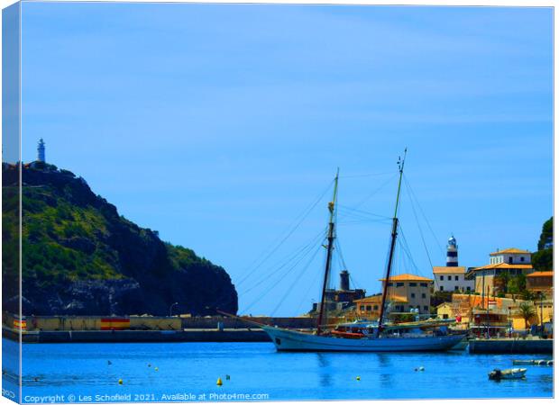 Port Soller  Majorca Canvas Print by Les Schofield