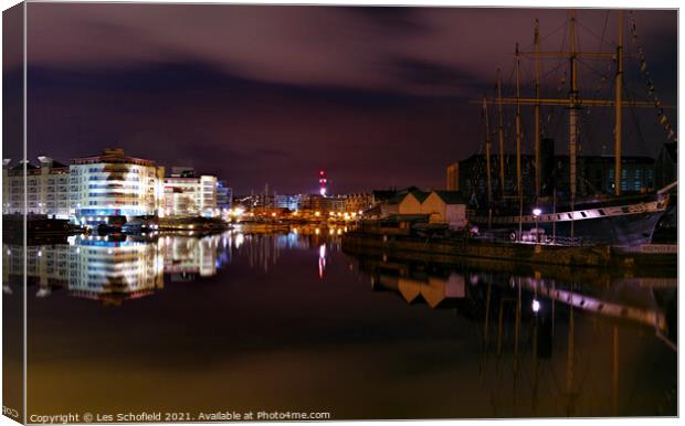 SS Great Britain and Bristol City Canvas Print by Les Schofield