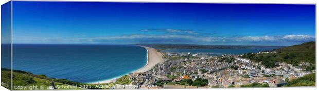 Outdoor Chesil Beach Panoramic  Canvas Print by Les Schofield