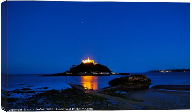 St Michael's Mount Cornwall Canvas Print by Les Schofield