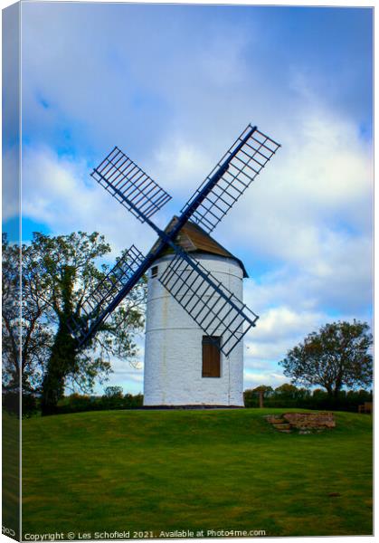 Ashton Windmill Somerset Canvas Print by Les Schofield